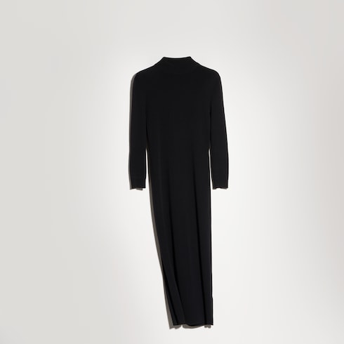 Fine rib knit wool dress with Horsebit