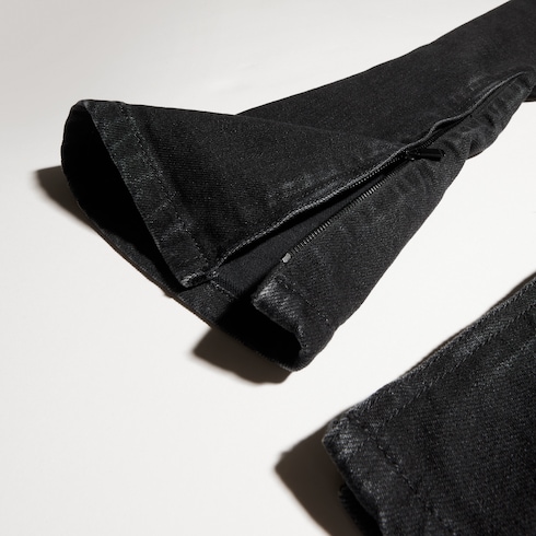 Fitted stretch cotton denim pants