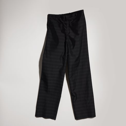Pantalon ample en soie Prince de Galles