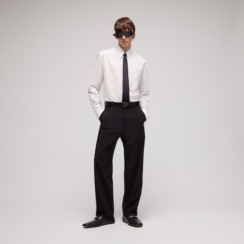 Chemise en coton technique à rayures