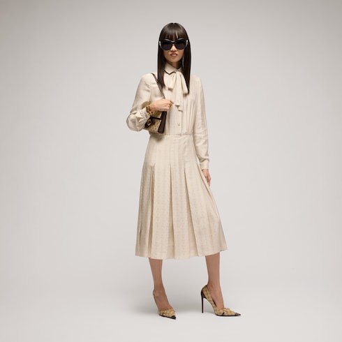 Robe en jacquard de soie Blason Gucci
