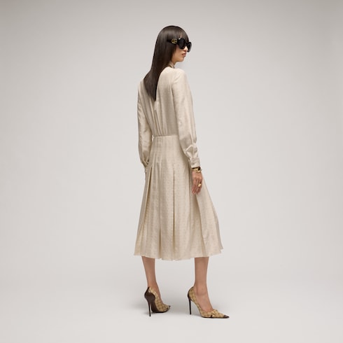Gucci Wappen Kleid aus Seidenjacquard