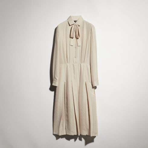 Gucci Wappen Kleid aus Seidenjacquard