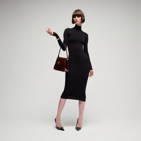 Abito in jersey di nylon stretch senza cuciture