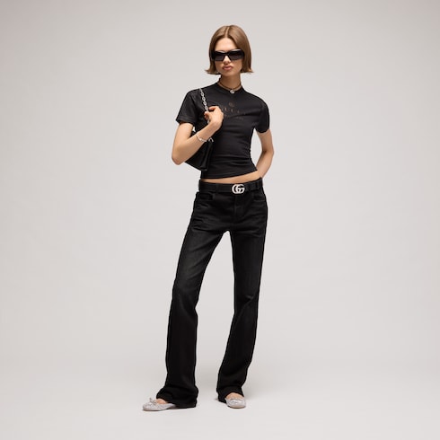 Women's crystal ballerina with bamboo