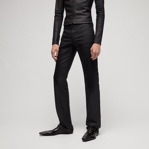 Beschichtete Stretch-Baumwoll-Twill-Denim Hosen