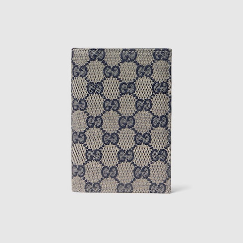 Gucci Essence Classic passport case in blue GG canvas | GUCCI® US