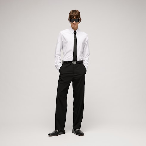 Piece dyed cotton poplin shirt