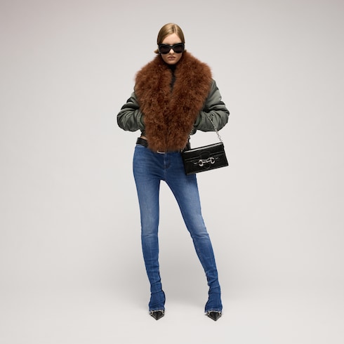 Pantalone aderente in denim di cotone stretch