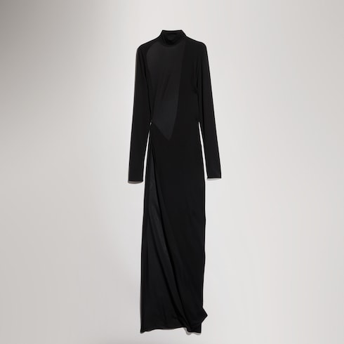 Robe fendue en crêpe de jersey de viscose