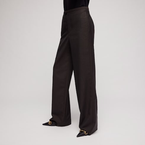Pantalones de lana mohair a rayas