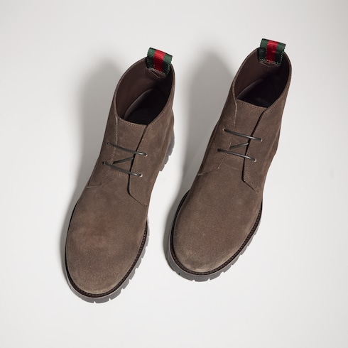 Stivaletto stringato uomo con nastro Web