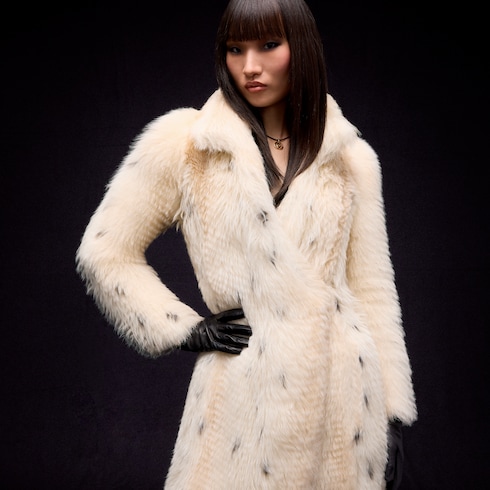 Cappotto in shearling a pelo lungo