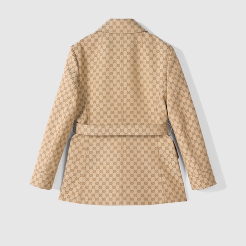 GG cotton canvas fabric coat