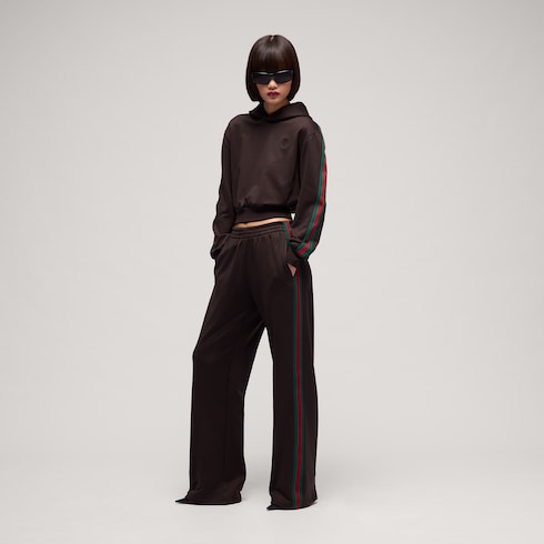 Cotton jersey leisure pants with Web
