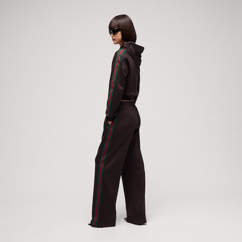 Cotton jersey leisure pants with Web