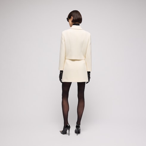 Crêpe wool jacket with Double G button
