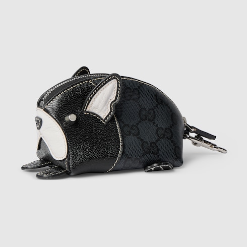 Dog-shaped coin case in black GG canvas | GUCCI® US