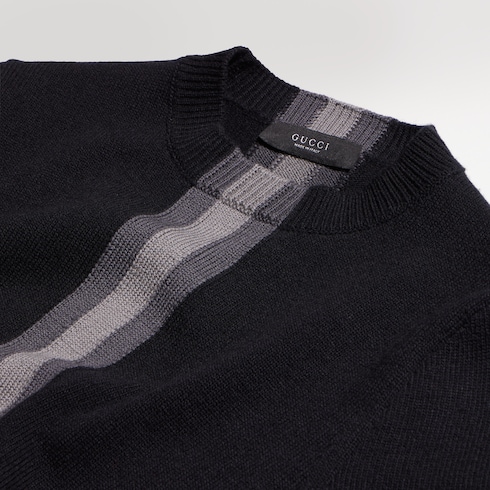 Pull en maille de laine avec Web atténué