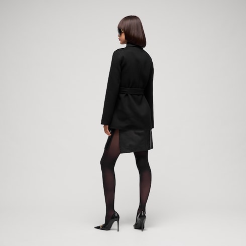 Manteau en soie et laine avec GG à l'intérieur