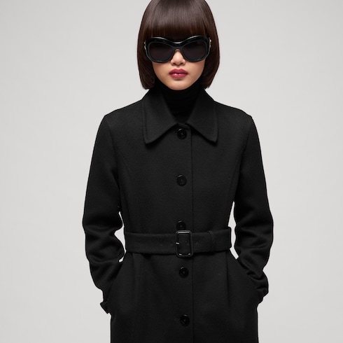 Cappotto in lana e seta con GG all'interno