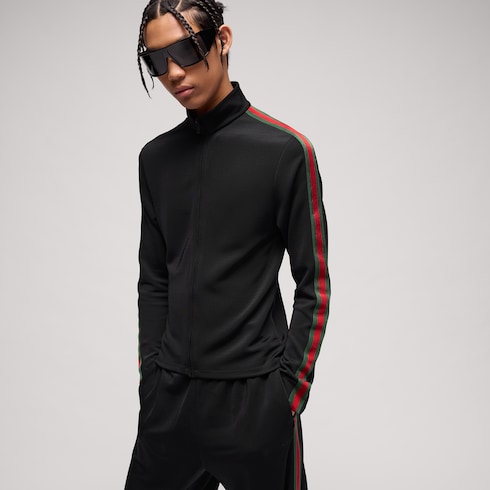 Viscose jersey zip jacket with Web