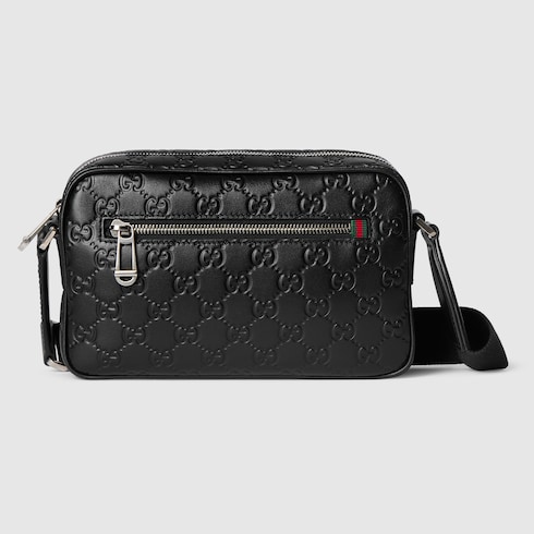 gucci 〔GGエンブレム〕スモール クロスボディバッグ GG Emblem small crossbody bag in black GG leather | GUCCI® US