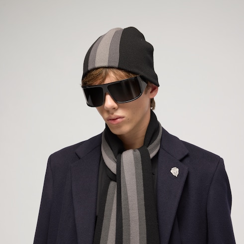 Cappello in lana con nastro Web tonale