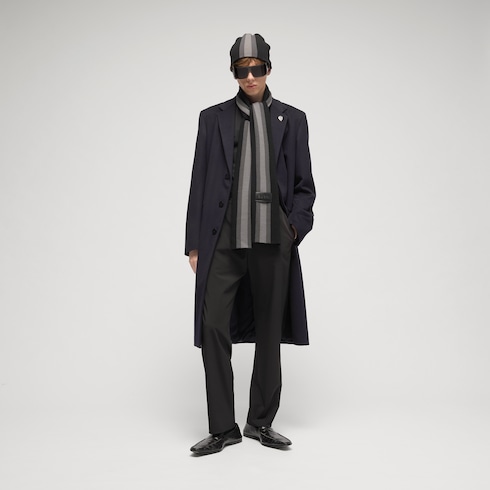 Bufanda de jacquard de lana y cashmere a rayas