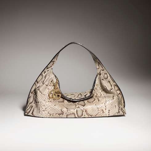 Python large shoulder bag with Double G detail
