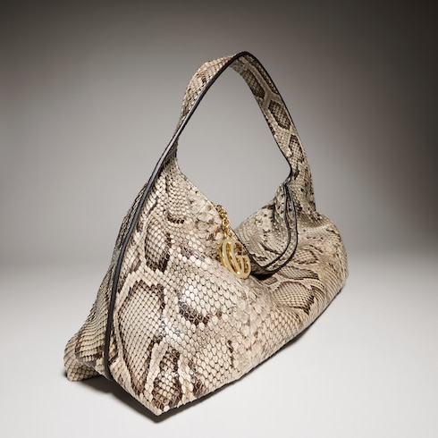 Python large shoulder bag with Double G detail