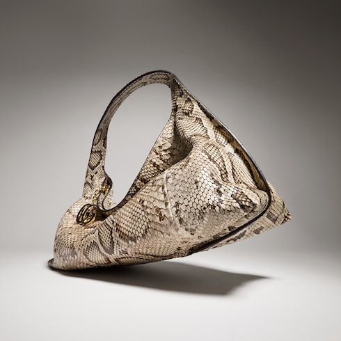 Python large shoulder bag with Double G detail