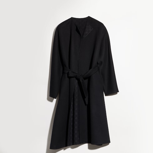 Manteau long en soie et laine avec GG à l'intérieur