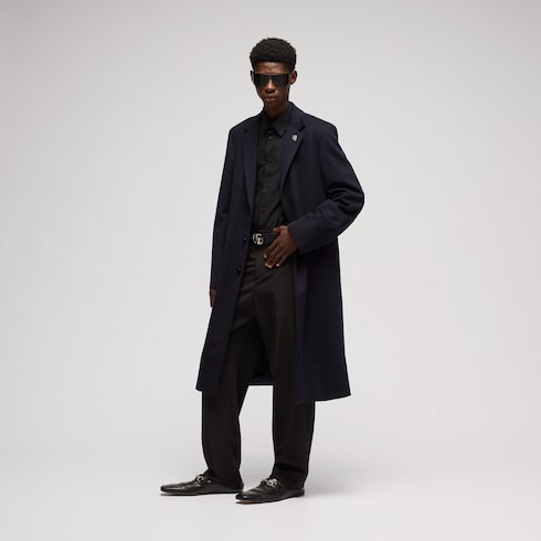 Single-breasted wool coat