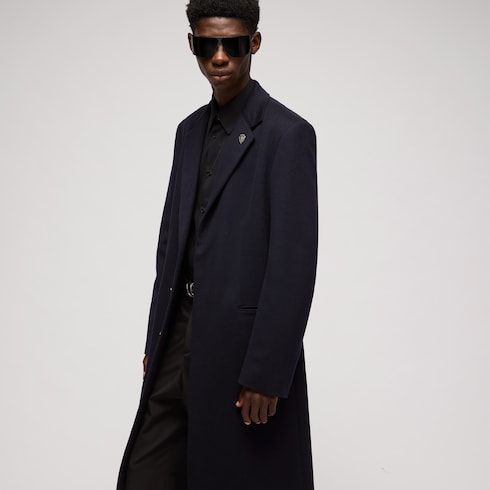 Single-breasted wool coat