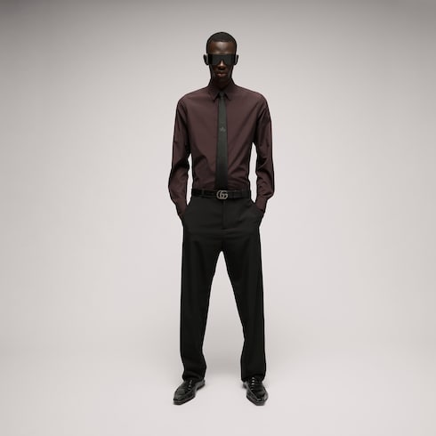 Piece dyed cotton poplin shirt