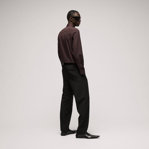 Piece dyed cotton poplin shirt