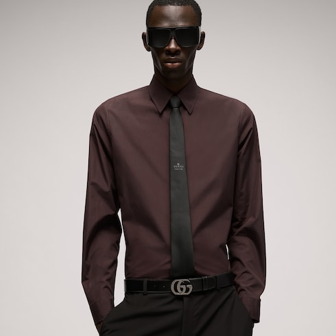 Piece dyed cotton poplin shirt