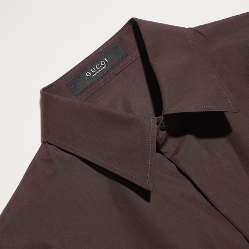 Piece dyed cotton poplin shirt