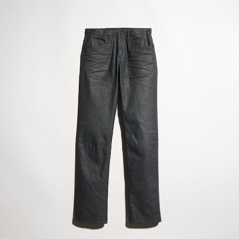 Pantalon slim en twill de coton résiné