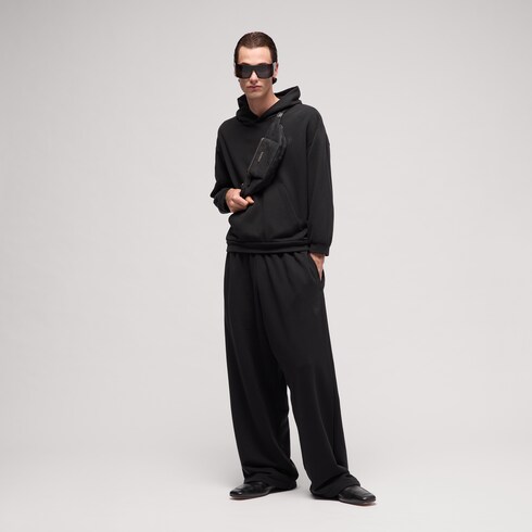 Pantalon décontracté en coton et cachemire avec broderie