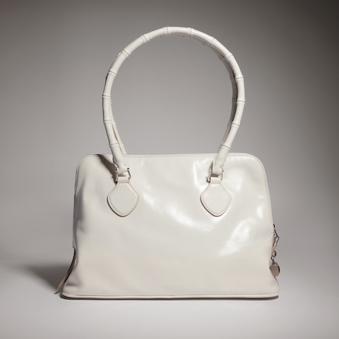 Medium bamboo-effect top handle bag