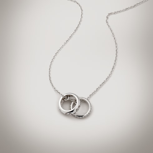 Collar de cadena Icon de 18 quilates con diamantes y motivo GG