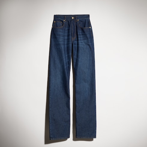 Hose aus Baumwoll-Denim mit Stickerei