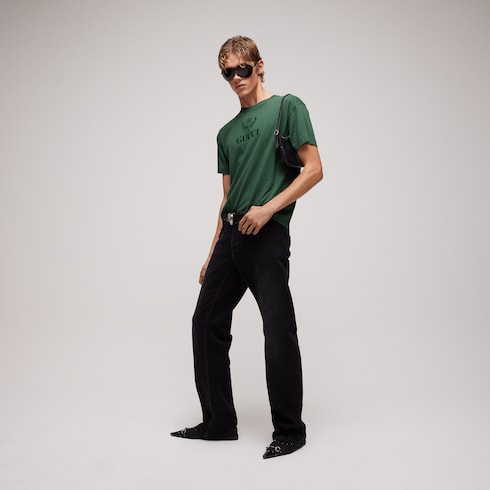 Cotton jersey T-shirt with embroidery
