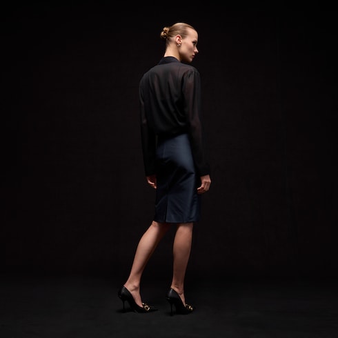 Fine silk faille skirt