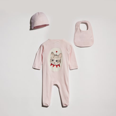 Set regalo neonato in cotone a costine con stampa
