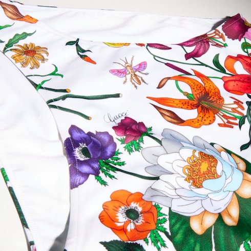 Badeanzug aus schillerndem Jersey mit Print