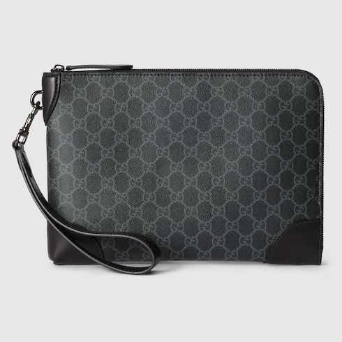 GG Emblem small business case in black fabric | GUCCI® US