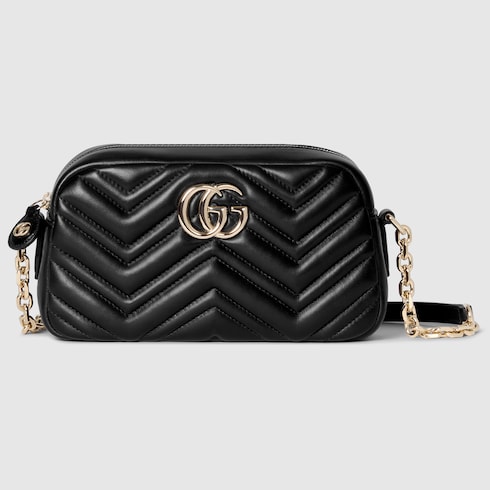 GG Marmont small camera bag in black leather | GUCCI® US